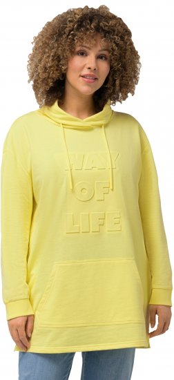 Ulla Popken Embossed Letter Sweatshirt Lemon Yellow - Hoodies & Sweatshirts - Kuschelige Sweatshirts & Strick