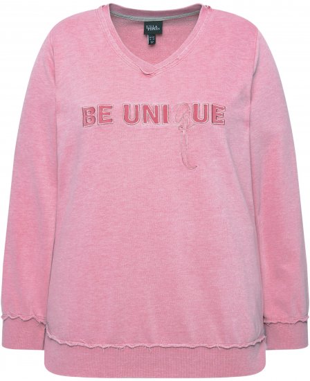 Ulla Popken Graphic BE UNIQUE Inverted Seam Sweatshirt Raspberry - Hoodies & Sweatshirts - Kuschelige Sweatshirts & Strick