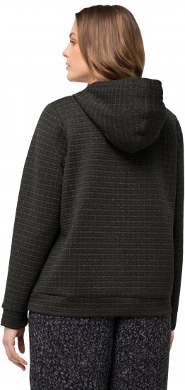 Ulla Popken Textured Metallic Knit Sweatshirt With Hood Graphite Grey - Hoodies & Sweatshirts - Kuschelige Sweatshirts & Strick