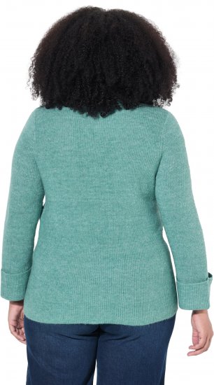 Ulla Popken Asymmetric Zipper Turtleneck Sweater Green - Hoodies & Sweatshirts - Kuschelige Sweatshirts & Strick