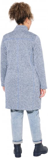 Ulla Popken Longline Knit Fleece Jacket Sky Blue - Hoodies & Sweatshirts - Kuschelige Sweatshirts & Strick