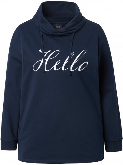 Ulla Popken HELLO Classic Fit Stand-Up Collar Sweatshirt Navy - Hoodies & Sweatshirts - Kuschelige Sweatshirts & Strick