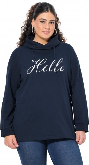 Ulla Popken HELLO Classic Fit Stand-Up Collar Sweatshirt Navy - Hoodies & Sweatshirts - Kuschelige Sweatshirts & Strick