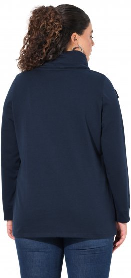 Ulla Popken HELLO Classic Fit Stand-Up Collar Sweatshirt Navy - Hoodies & Sweatshirts - Kuschelige Sweatshirts & Strick