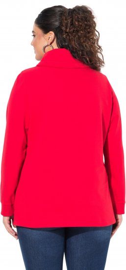 Ulla Popken HELLO Classic Fit Stand-Up Collar Sweatshirt Lychee - Hoodies & Sweatshirts - 