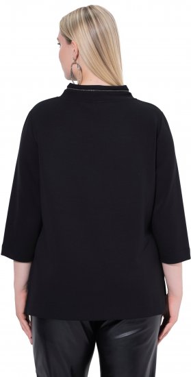 Ulla Popken Decorative Chain Collar Sweatshirt Black - Hoodies & Sweatshirts - Kuschelige Sweatshirts & Strick