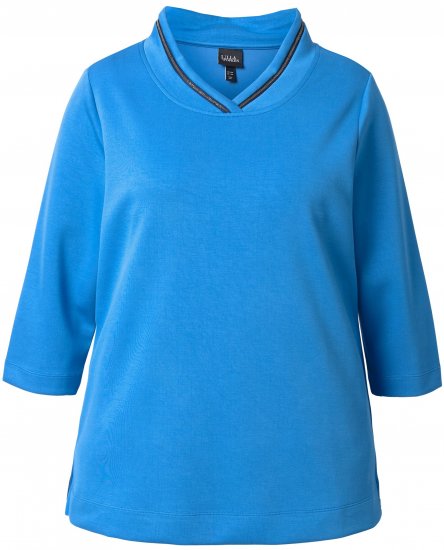 Ulla Popken Classic Fit with Side Slits 3/4 Sleeve Sweatshirt Royal Blue - Hoodies & Sweatshirts - Kuschelige Sweatshirts & Strick