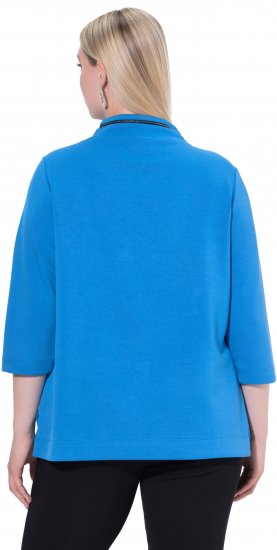 Ulla Popken Classic Fit with Side Slits 3/4 Sleeve Sweatshirt Royal Blue - Hoodies & Sweatshirts - Kuschelige Sweatshirts & Strick