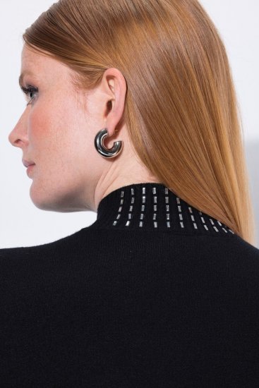Ulla Popken Flared Sleeve Turtleneck Sweater Black - Hoodies & Sweatshirts - Kuschelige Sweatshirts & Strick