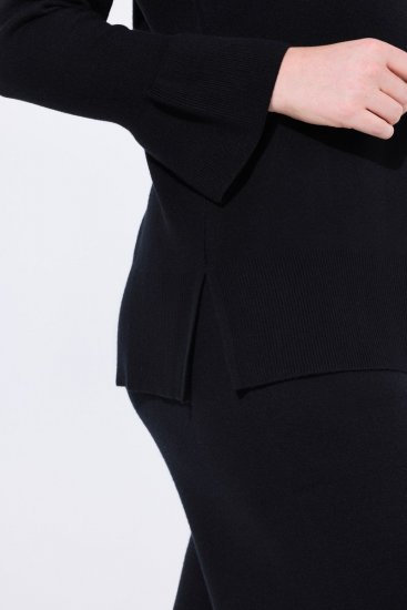 Ulla Popken Flared Sleeve Turtleneck Sweater Black - Hoodies & Sweatshirts - Kuschelige Sweatshirts & Strick