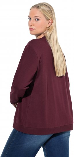 Ulla Popken Sparkling Sequin Bows Christmas Sweatshirt Plum - Hoodies & Sweatshirts - Kuschelige Sweatshirts & Strick