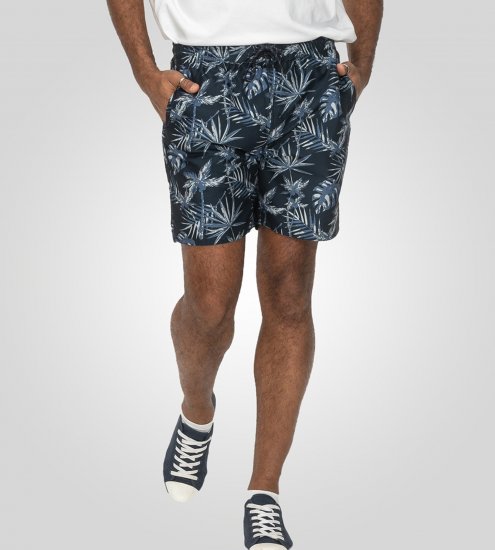 D555 Cleethorpes Hawaii Printed Swimshorts Navy - Schwimmshorts - Herren-Badeshorts in Übergröße