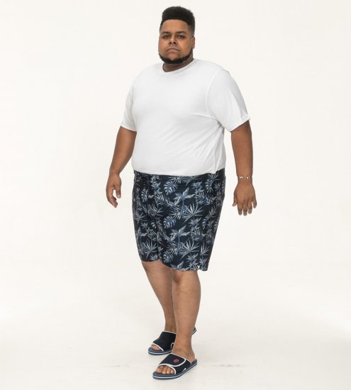D555 Cleethorpes Hawaii Printed Swimshorts Navy - Schwimmshorts - Herren-Badeshorts in Übergröße