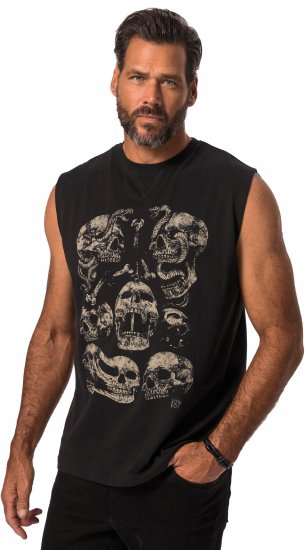 JP1880 Tanktop Skulls Black - Herren-T-shirts - Herren-T-Shirts in großen Größen