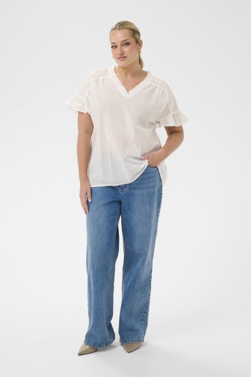 Kaffe Curve Valeria Top Chalk - Tops - 