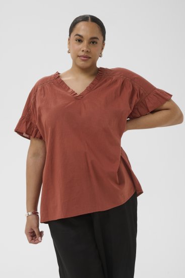 Kaffe Curve Valeria Top Henna Brown - Shirts & Tops - 