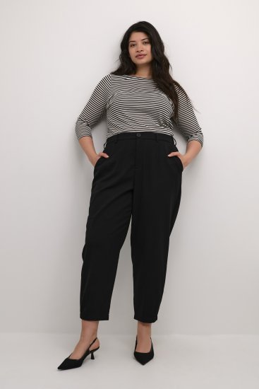 Kaffe Curve Merla Hose Tiefschwarz - Jeans & Hosen in Großen Größen – Plus Size Damenmode - 