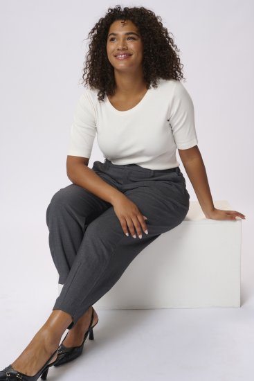 Kaffe Curve Merla Hose Dark Grey Melange - Jeans & Hosen in Großen Größen – Plus Size Damenmode - 