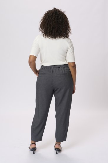 Kaffe Curve Merla Hose Dark Grey Melange - Jeans & Hosen in Großen Größen – Plus Size Damenmode - 