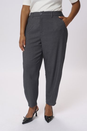 Kaffe Curve Merla Hose Dark Grey Melange - Jeans & Hosen in Großen Größen – Plus Size Damenmode - 