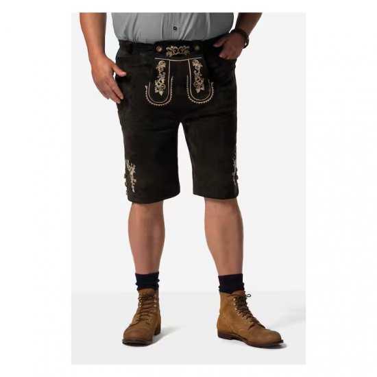 Men Plus Leather Trousers Dark Brown - Festmode - Festliche Mode – Stilvoll und bequem feiern