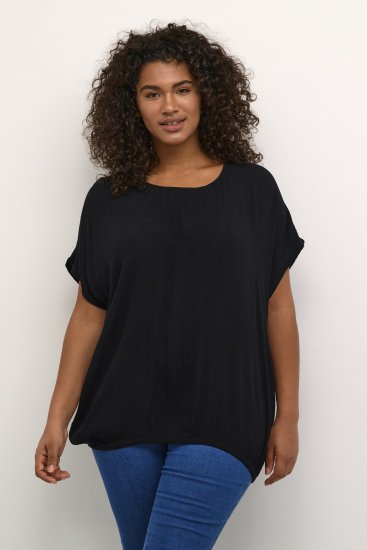 Kaffe Curve Ami Stanley Kurzarm Tiefschwarz - T-Shirts - 