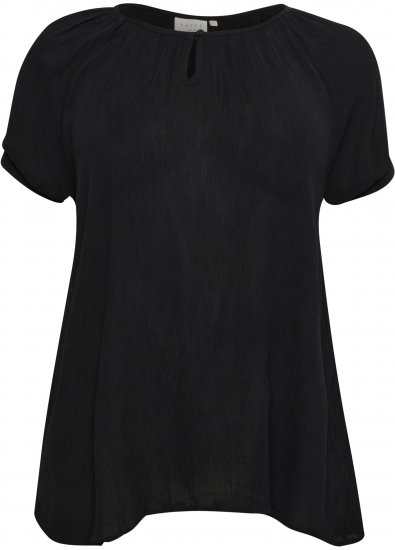 Kaffe Curve Ami Kurzarm Bluse Tiefschwarz - T-Shirts - 