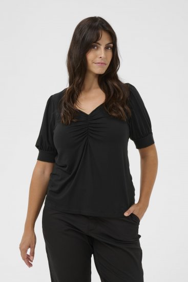 Kaffe Curve Sissy T-Shirt Tiefschwarz - T-Shirts - 