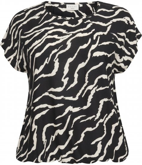 Kaffe Curve Sonna Stanley Top Schwarz/Antique Zebraprint - T-Shirts - 