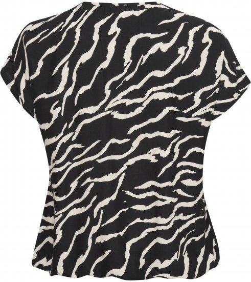 Kaffe Curve Sonna Stanley Top Schwarz/Antique Zebraprint - T-Shirts - 