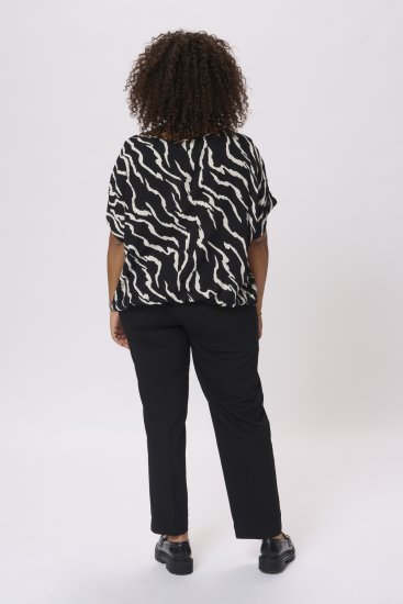 Kaffe Curve Sonna Stanley Top Schwarz/Antique Zebraprint - T-Shirts - 