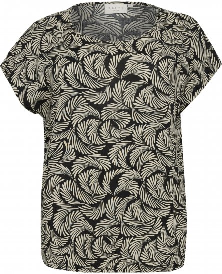 Kaffe Curve Sonna Stanley Top Tiefschwarz/Antikweiß Print - T-Shirts - 