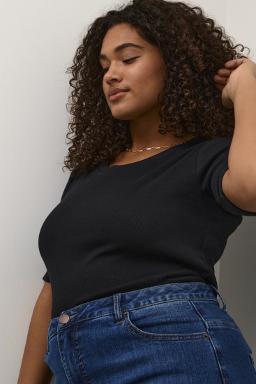 Kaffe Curve Carina T-Shirt Tiefschwarz - T-Shirts - 