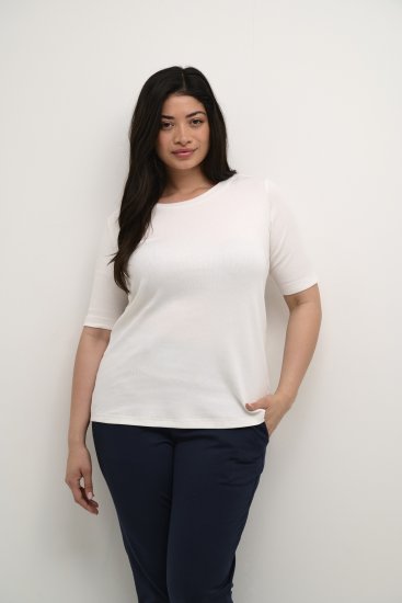 Kaffe Curve Carina T-Shirt Chalk - T-Shirts - 