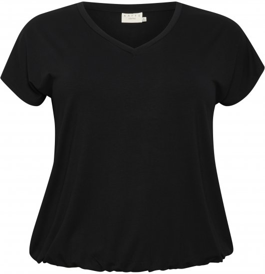 Kaffe Curve Jena V-Neck T-Shirt Tiefschwarz - T-Shirts - 