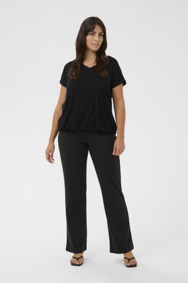 Kaffe Curve Jena V-Neck T-Shirt Tiefschwarz - T-Shirts - 