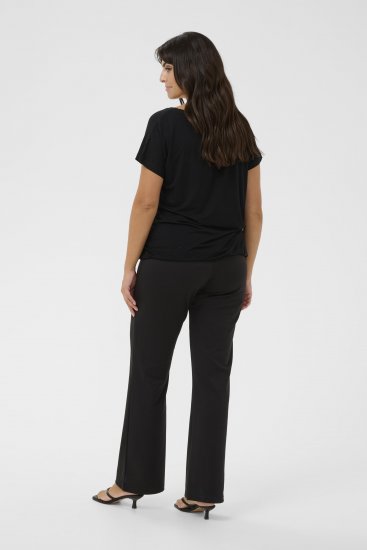 Kaffe Curve Jena V-Neck T-Shirt Tiefschwarz - T-Shirts - 