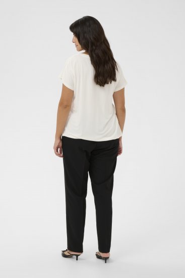Kaffe Curve Jena V-Neck T-Shirt Chalk - T-Shirts - 
