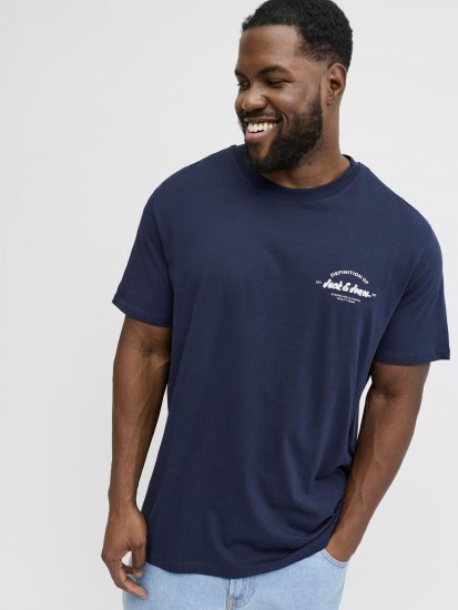 Jack & Jones Brandon T-Shirt Blue - Herren-T-shirts - Herren-T-Shirts in großen Größen
