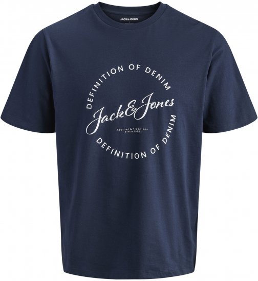Jack & Jones Grayson T-Shirt Marineblau - Herren-T-shirts - Herren-T-Shirts in großen Größen