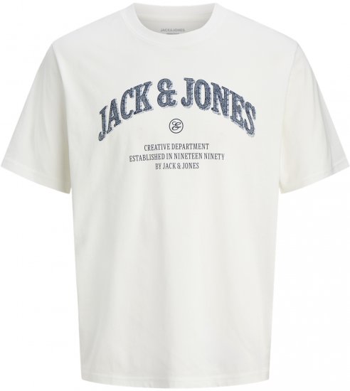 Jack & Jones Edenver T-Shirt White - Herren-T-shirts - Herren-T-Shirts in großen Größen