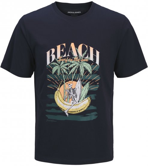 Jack & Jones King Crew Neck T-Shirt Navy - Bedruckte T-shirts für herren - Bedruckte T-Shirts für Herren
