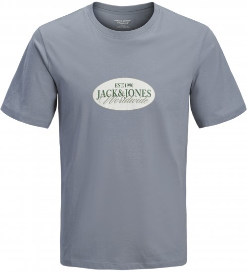 Jack & Jones Catskills Worldwide T-Shirt Blau - Herren-T-shirts - Herren-T-Shirts in großen Größen