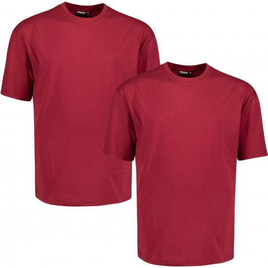 Adamo 129420 Comfort Fit Twin Pack T-Shirt Red - Herren-T-shirts ohne druck - Herren-T-Shirts ohne Druck