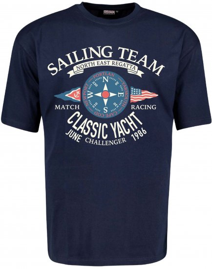 Adamo Sailing Comfort Fit T-Shirt Navy - Bedruckte T-shirts für herren - Bedruckte T-Shirts für Herren