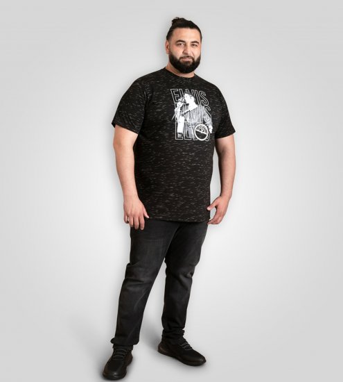 D555 Official Elvis Presley Printed T-Shirt Black - Bedruckte T-shirts für herren - Bedruckte T-Shirts für Herren