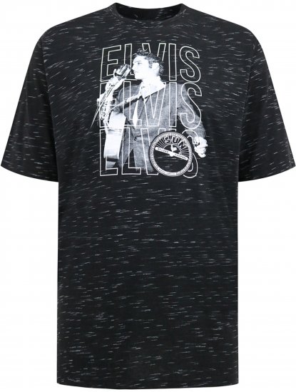 D555 Official Elvis Presley Printed T-Shirt Black - Bedruckte T-shirts für herren - Bedruckte T-Shirts für Herren