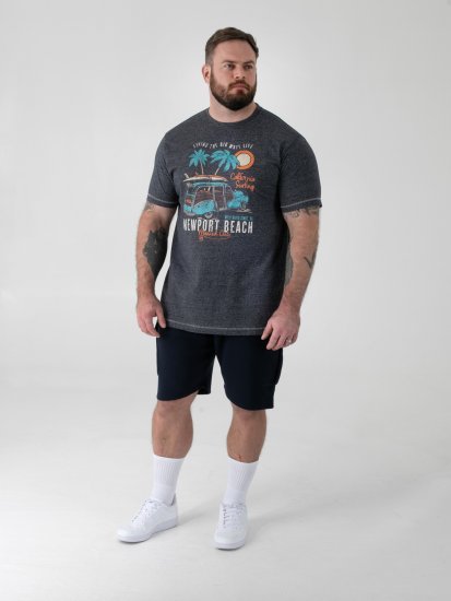 D555 Moyles Newport Beach Woody Car Printed T-Shirt Navy Twist - Bedruckte T-shirts für herren - Bedruckte T-Shirts für Herren