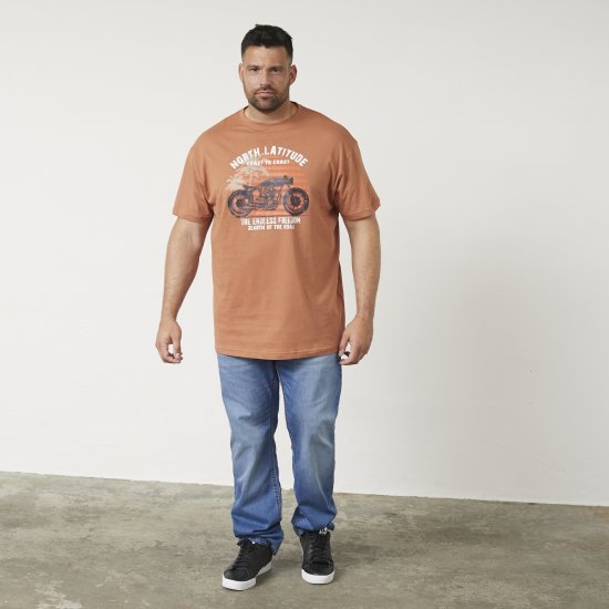 North Latitude 61118 Bedrucktes T-Shirt Amberlight - Herren-T-shirts - Herren-T-Shirts in großen Größen