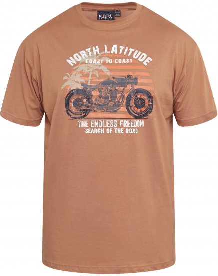 North Latitude 61118 Bedrucktes T-Shirt Amberlight - Herren-T-shirts - Herren-T-Shirts in großen Größen